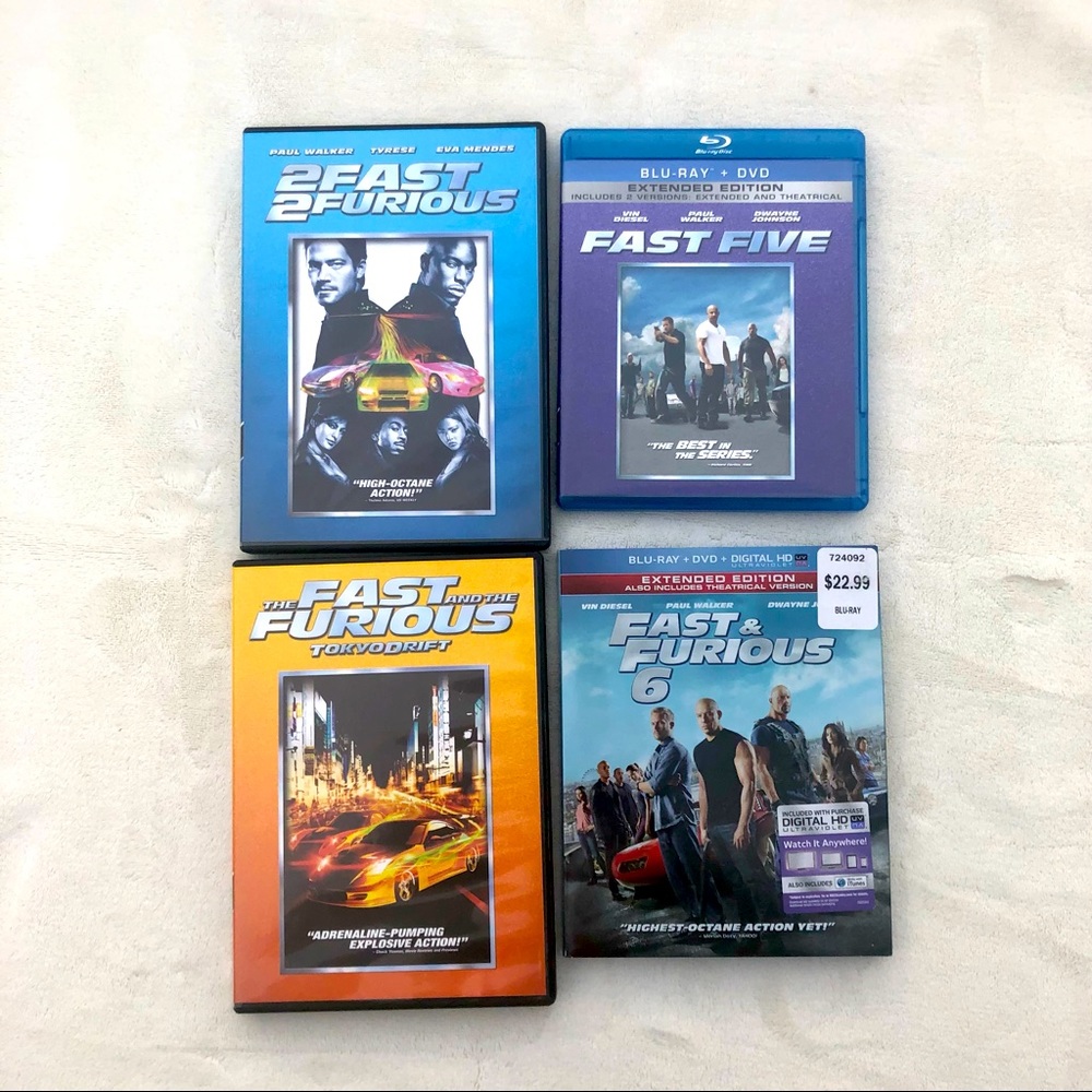 Fast and Furious 4 DVDS 2, 5 Movies EUC
